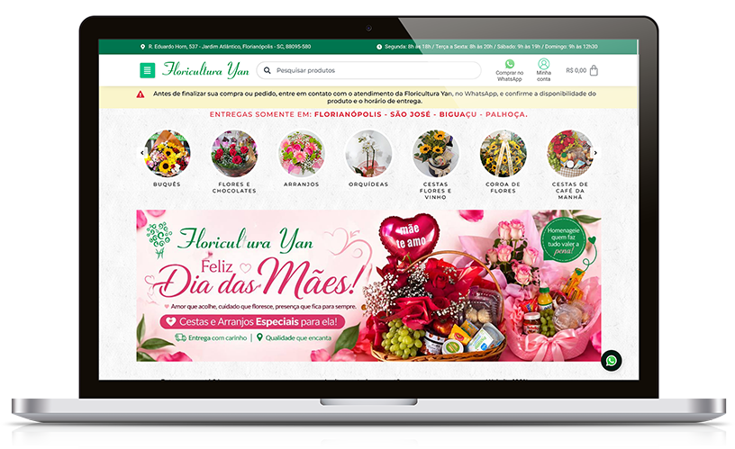 plataforma para ecommerce de floricultura
